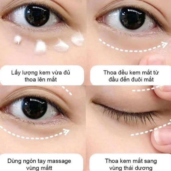 Các bước sử dụng kem trị thâm quầng ở mắt
