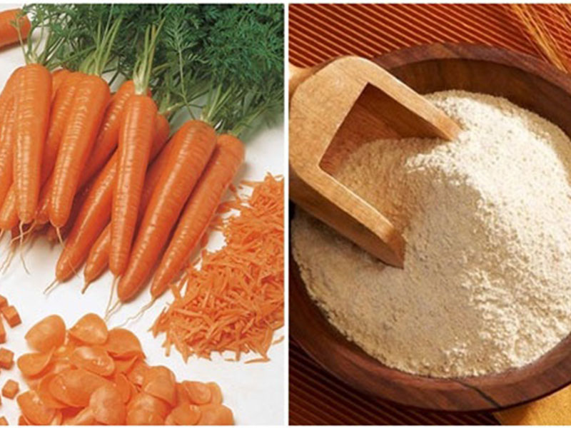 Cách Tắm trắng bằng cà rốt và bột mì
